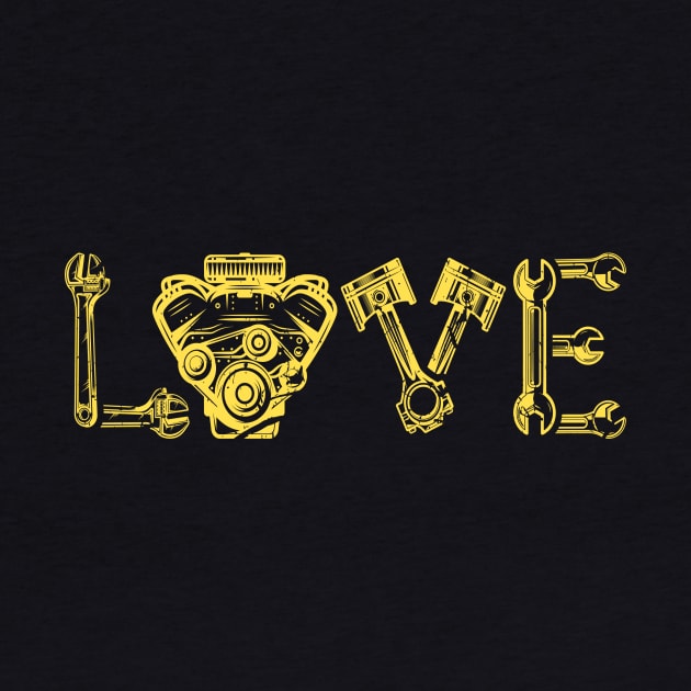 Car Mechanic Love Garage Auto Mechanics by Humbas Fun Shirts
